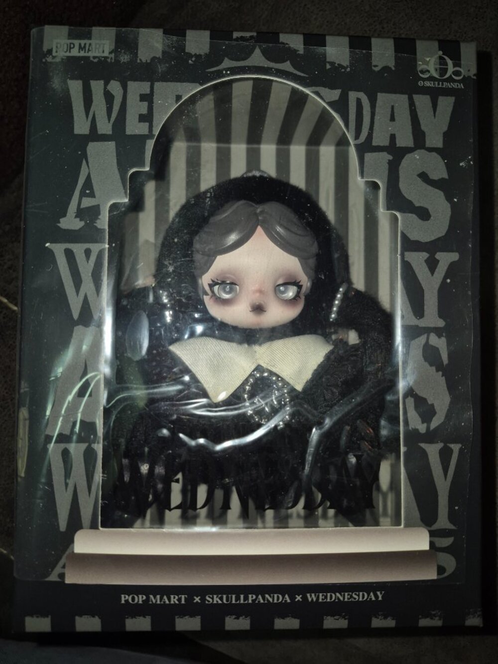 UNOPENED BOX - POP MART x SKULLPANDA x WEDNESDAY Plush (Classic Dress Version)
